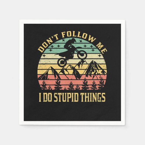 Dont Follow Me Vintage Art Gift For Bikers Napkins