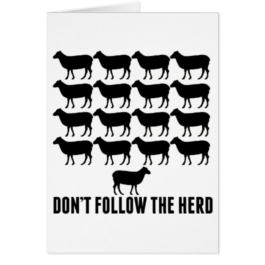 Don't Follow the Herd of Sheep - Be Yourself Cards (Front)