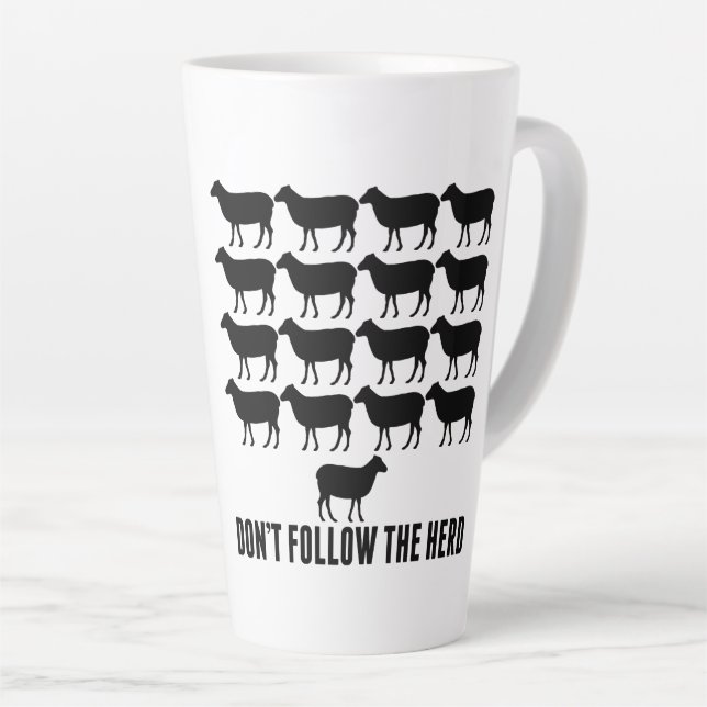 Don't Follow the Herd of Sheep - Be Yourself Latte Mug (Right Angle)