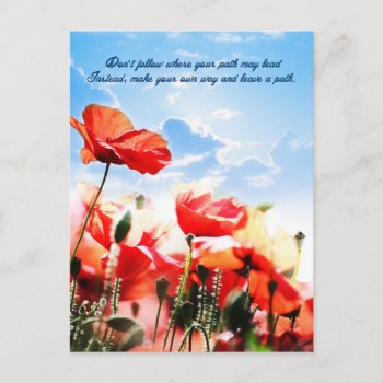 Don't Follow Where Your Path May Lead… Postcard by OutFrontProductions at Zazzle