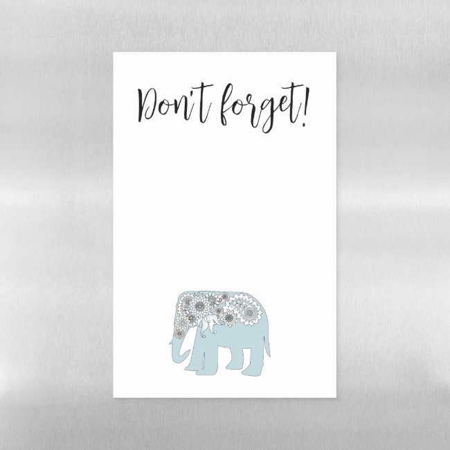 Don't Forget! Blue Paisley Elephant Reminder