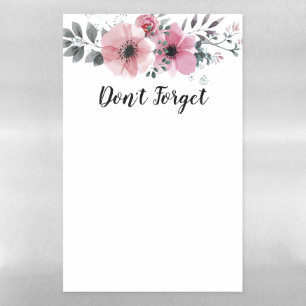 Don't Forget Floral Magnetic Dry Erase Sheet