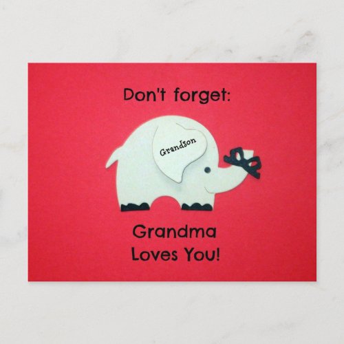 Dont forget Grandma Loves You Grandson Postcard