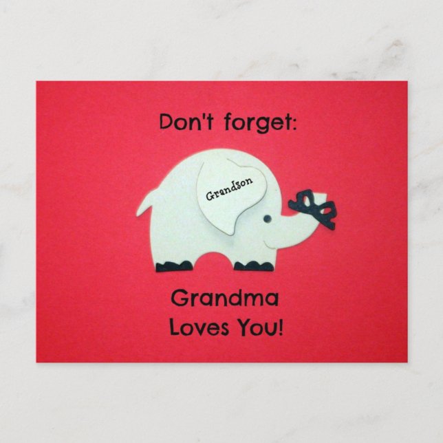 Don't forget: Grandma Loves You! Grandson Postcard (Front)