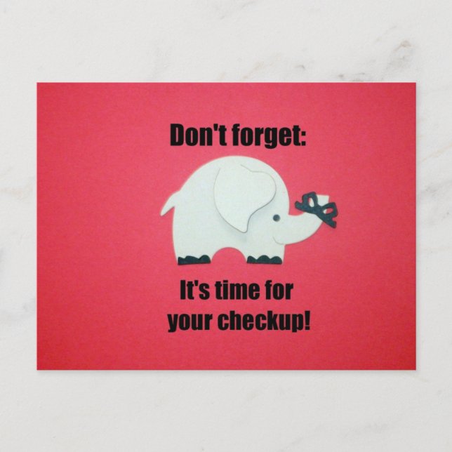 Don't forget: It's time for your checkup! Postcard (Front)