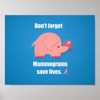Don't forget Mammogram save lives. Poster