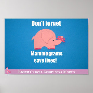 Don't forget, Mammograms save lives! Poster