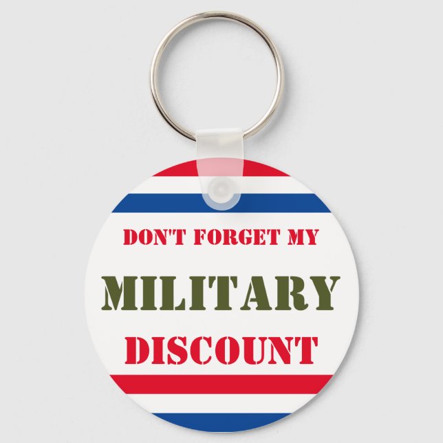 DON'T FORGET MY MILITARY DISCOUNT KEYCHAIN (Front)