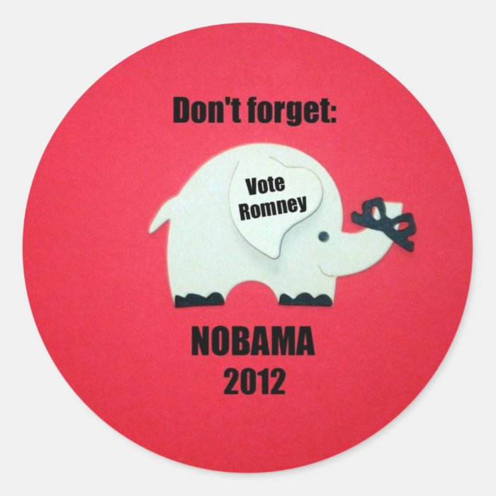 Don't forget Nobama, 2012 Stickers