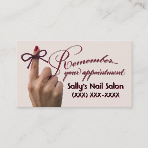 "don't forget to..." appointment cards business card templates