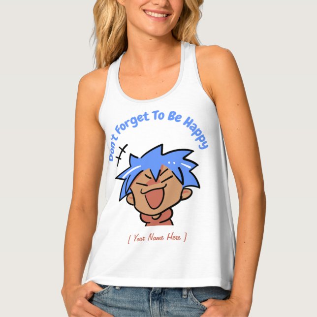 Don't Forget To Be Happy Tank Top (Front)