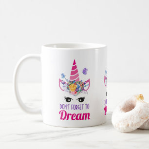 Don't Forget to Dream Pink Unicorn Coffee Mug