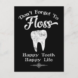 Don't Forget To Floss Chalkboard Postcard