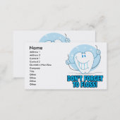 don't forget to floss flossing cartoon tooth business card (Front/Back)