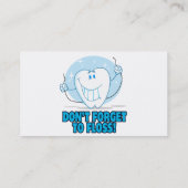 don't forget to floss flossing cartoon tooth business card (Back)