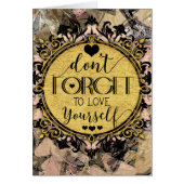 Don't Forget to Love Yourself Black Marble Swirl (Front)