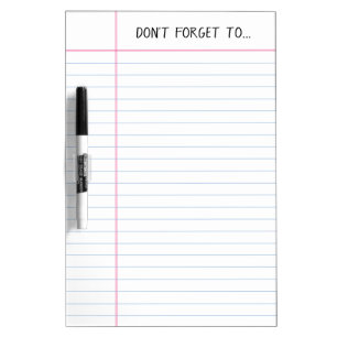 Don't Forget To Notepad To-do List Reminder Dry Erase Board