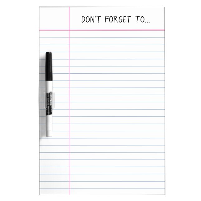 Don't Forget To Notepad To-do List Reminder Dry Erase Board (Front)