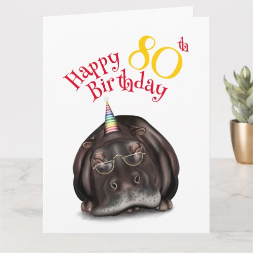 Don't Forget to Party, Sleepy Hippo Birthday Card