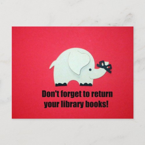 Dont forget to return your library books postcard