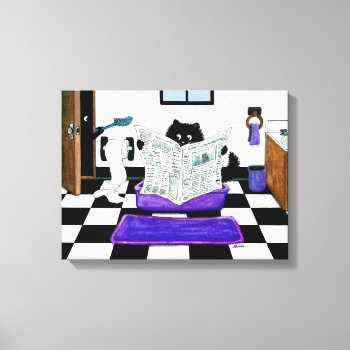 Don't Forget To Scoop Cat Canvas Art By Bihrle by AmyLynBihrle at Zazzle