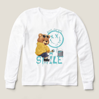 "Don't Forget to Smile" Artist Bear Long-Sleeve Sh Tri-Blend Shirts