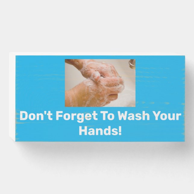 "Don't Forget To Wash Your Hands” Modern Home Sign (Front Horizontal)