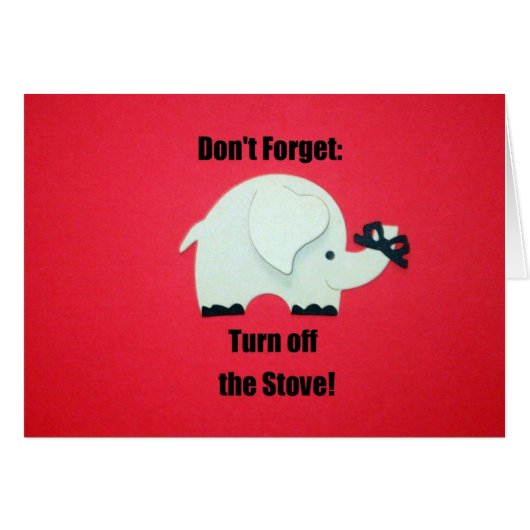 Don't forget: Turn off the stove! Cards (Front Horizontal)