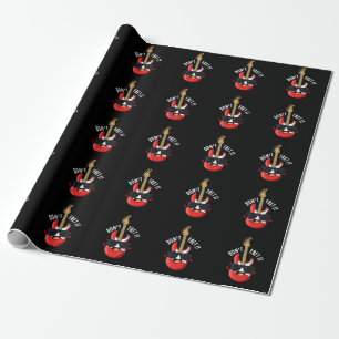 Don't Fret It Funny Guitar Pun Dark BG Wrapping Paper