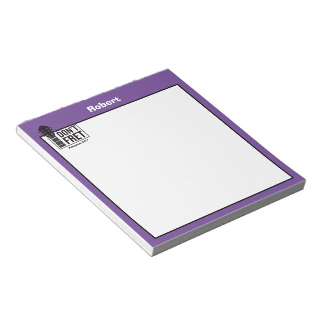 Don't fret (Philippians 4:6-7) Guitar personalized Notepad (Angled)