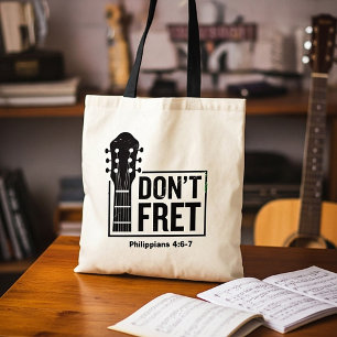 Don't fret (Philippians 4:6-7) Guitar Tote Bag