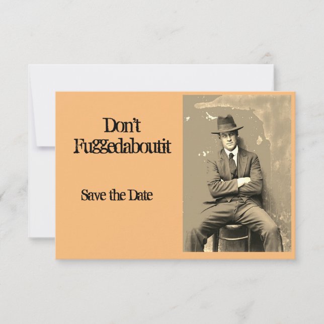 Don't Fuggedaboutit Save The Date (Front)