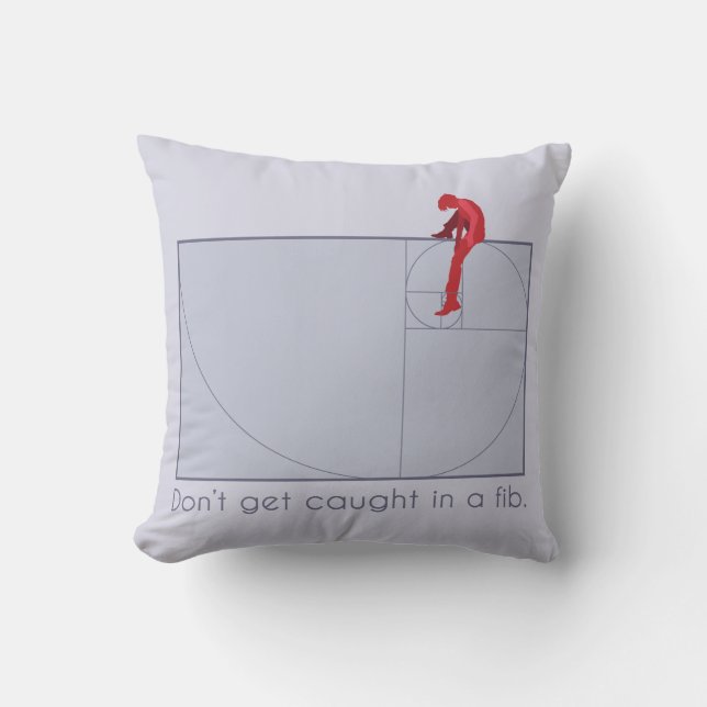 Don't get caught in a fib throw pillow (Front)