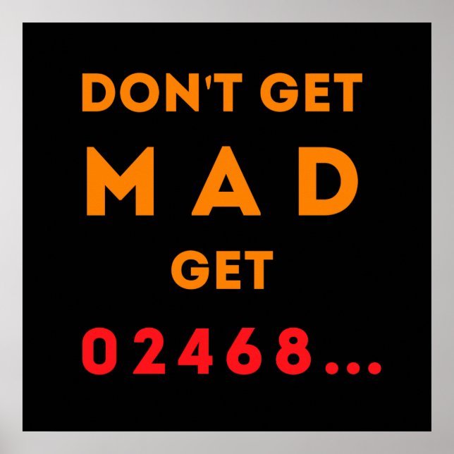 Don't get Mad, get Even Poster (Front)