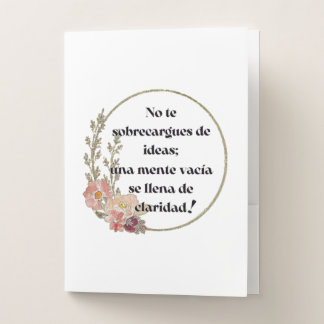 Don't get over yourself with ideas pocket folder