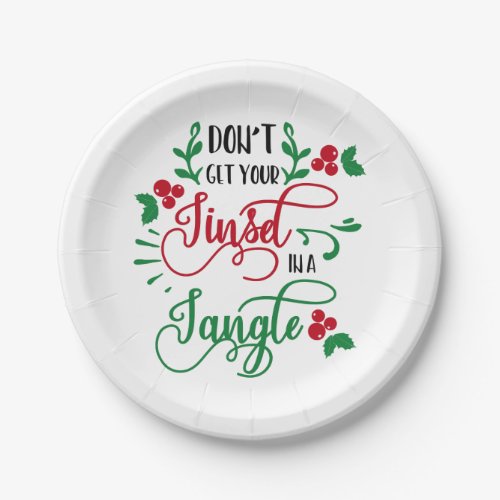 dont get your tinsel in a tangle Christmas Paper Plates