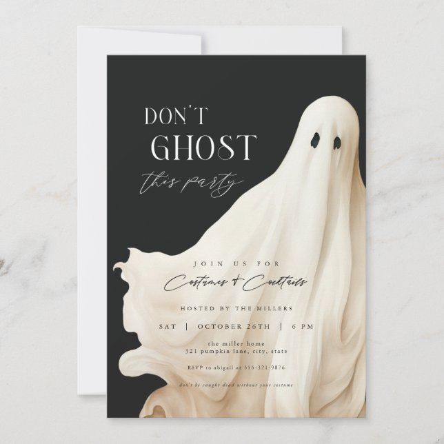 Don't Ghost This Party Halloween Invitation (Front)