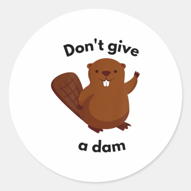Don't Give A Dam  Classic Round Sticker (Front)