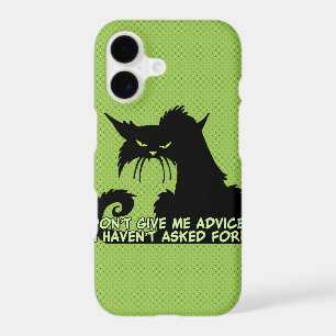 Don't Give Me Advice Angry Cat Saying iPhone 17 Case