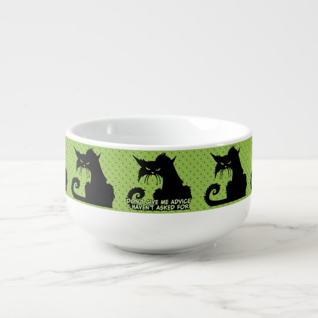 Don't Give Me Advice Angry Cat Saying Soup Mug (Front)