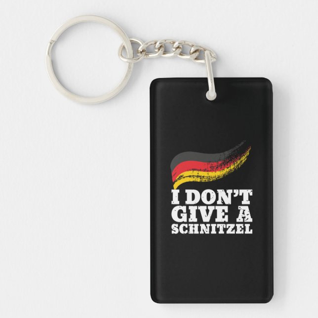 Dont Give Schnitzel German Flag Oktoberfest Keychain (Front)