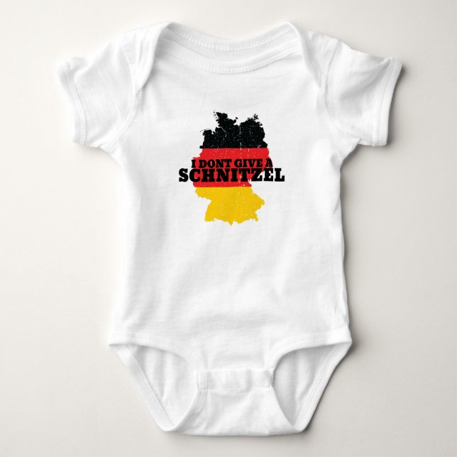 Dont Give Schnitzel Oktoberfest Germany Flag Baby Bodysuit (Front)