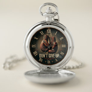 Don't Give Up Boxing Gloves Pocket Watch