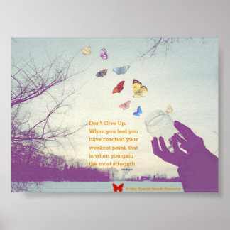Don't Give Up Butterfly Poster