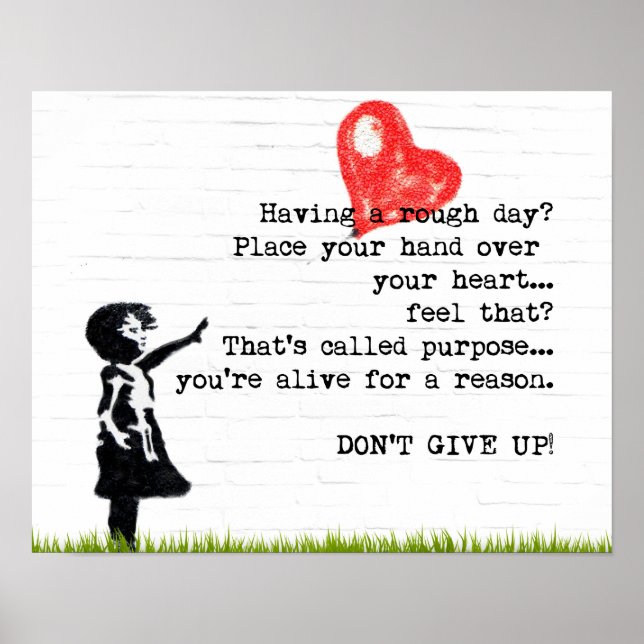 Don't Give Up Poster Encouragement Quote (Front)