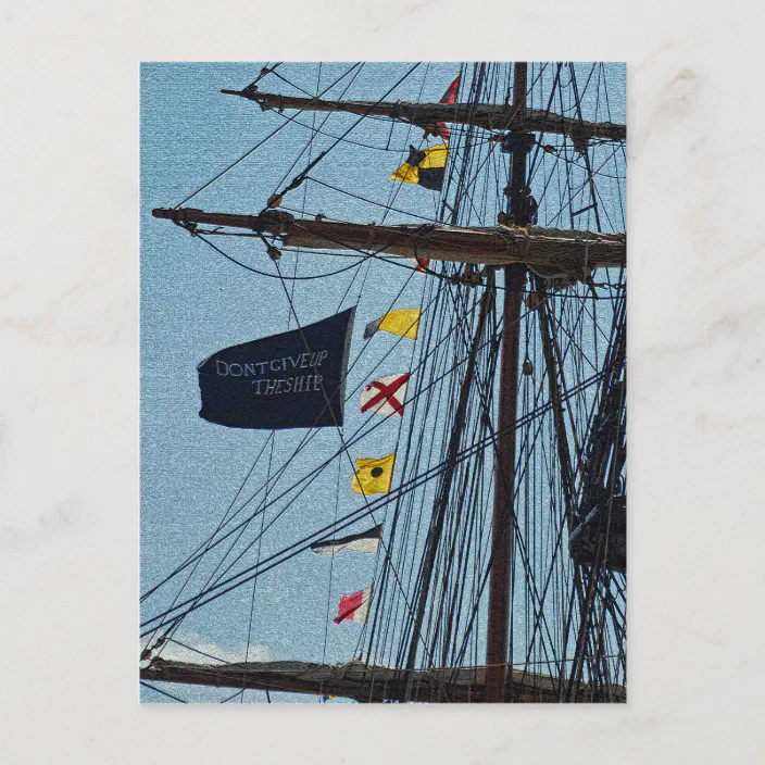 Don T Give Up The Ship Flag Postcard Zazzle Com