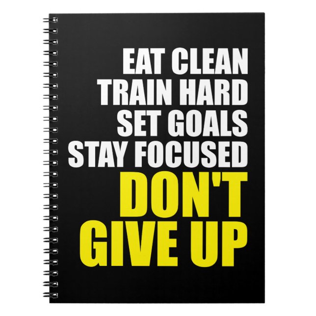 Don't Give Up - Workout Motivational Notebook (Front)