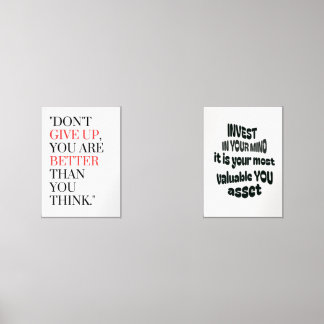 "Don't give up, you are better than you think." Wall Art Sets