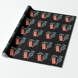 Don't Go Bacon My Heart Funny Cooking Pun Dark BG Wrapping Paper