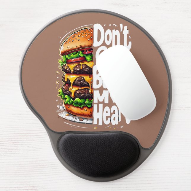 Don't Go Bacon My Heart Funny Food Pun Gel Mouse Pad (Left Side)